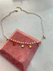 Collana con perline e stelline oro