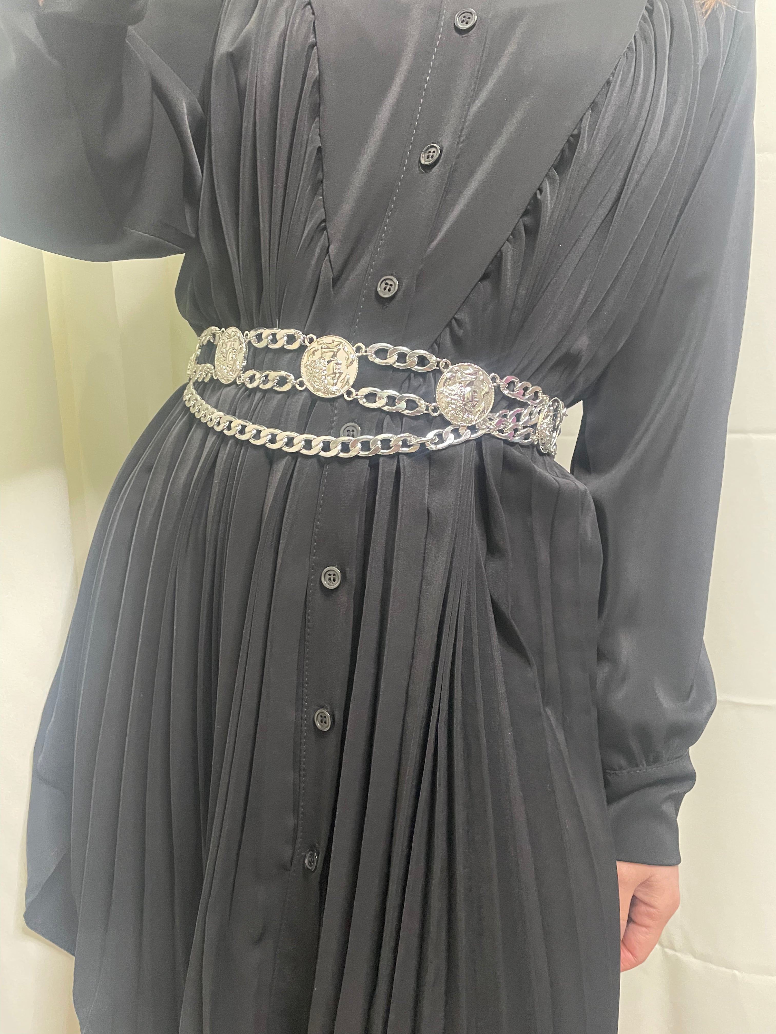 Cintura moneta a fascia silver