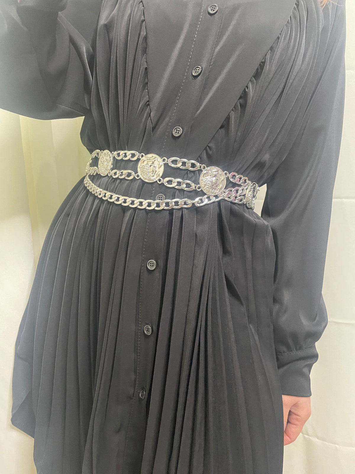 Cintura moneta a fascia silver