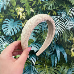 Cerchietto bombato in rafia