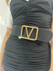 Cinturone a molla V nero