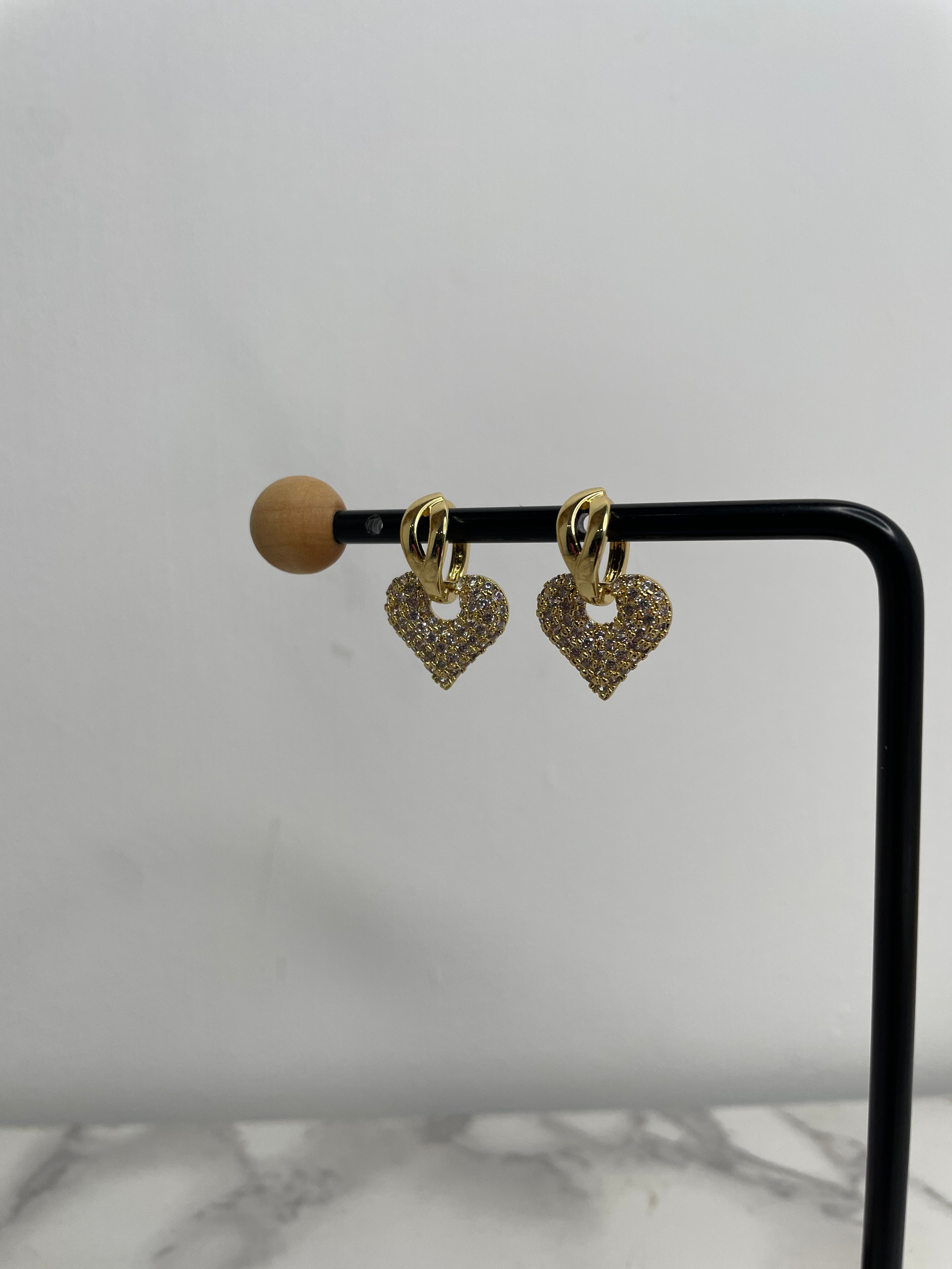 Mini hoop cuore zirconato