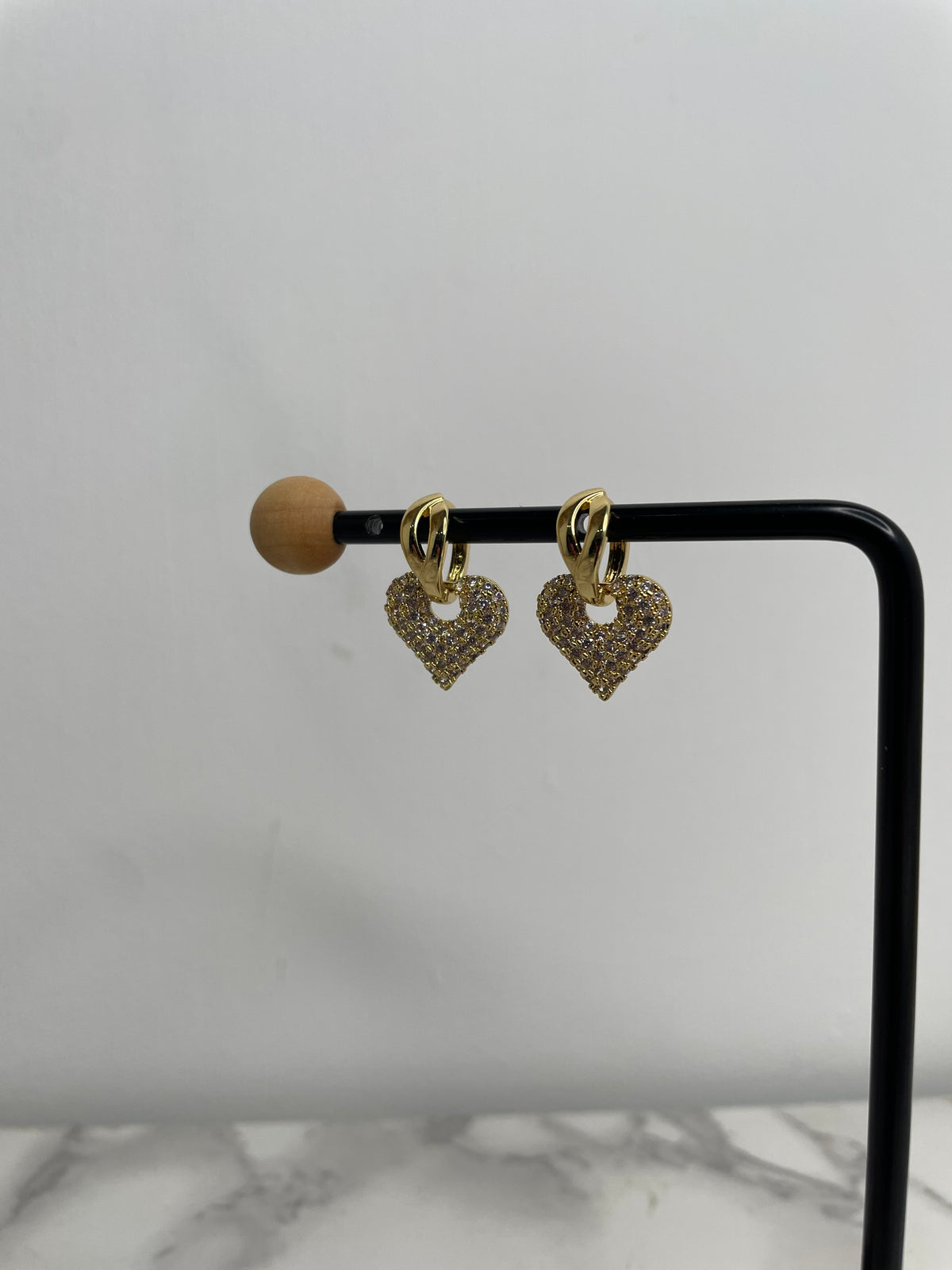 Mini hoop cuore zirconato